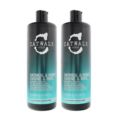 Two-Packs of Tigi Catwalk Oatmeal and Honey Nourishing Shampoos 750ml