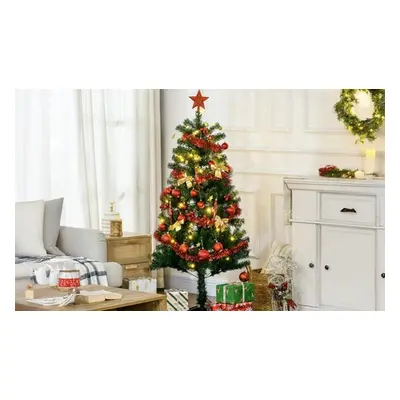 HomCom Holiday Decor, HOMCOM 5ft Artificial Christmas Tree with LED Lights and 472 Tips