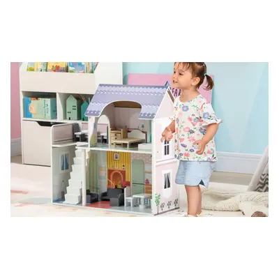 Aiyaplay Dolls House Play Set,350-175V00MX AIYAPLAY 2 Storey Dolls House with 13 Pieces Furnitur