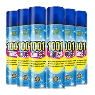 Pack of Six 1001 Floral Scented Carpet and Upholstery Stain Remover Mousse 350ml