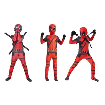 Kids Deadpool Inspired Costume,Costume+Mask, 6-8 Y