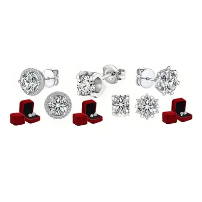 Women Moissanite Element Earrings, Snowflake