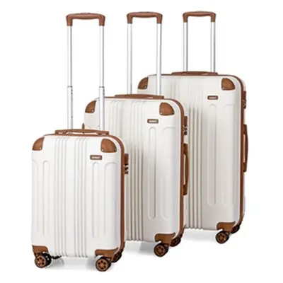 Kono Cream-Coloured Luggage Suitcases, 20 inch,One