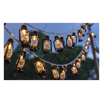 LED Indoor Outdoor Retro Oil Lamp Garden String Lights,3m, 20 lamps battery model