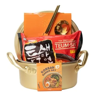 Treat Factory Korean Ramen Set Includes Golden Chopsticks and Pot