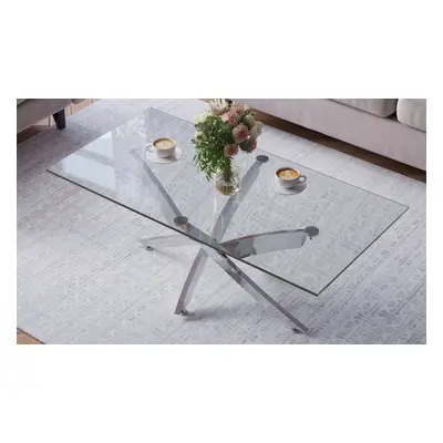 Clear Glass Top Coffee End Table