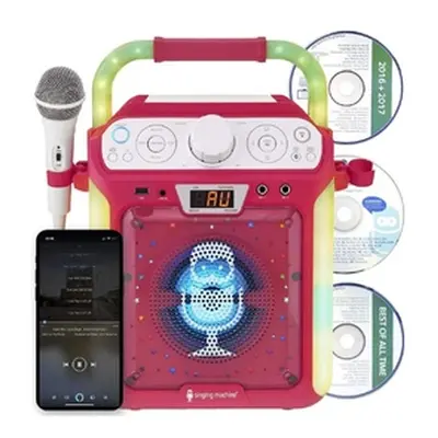 Bluetooth and CD Karaoke Machine with LED Lights and Microphone