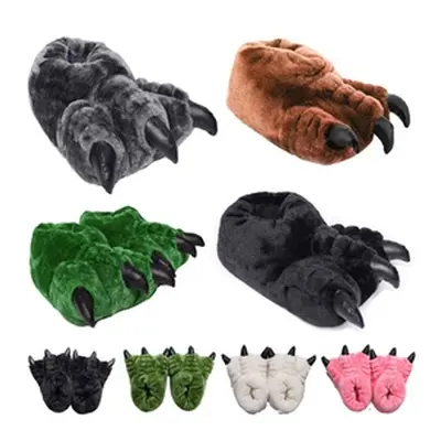 Funny Claw Novelty Monster Foot Slippers, Black,7-8