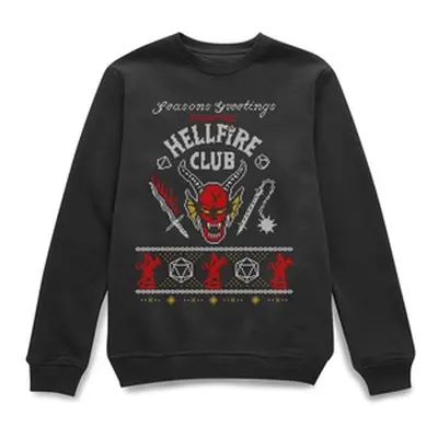 Official Licensed Stranger Things Hellfire Club Christmas Jumper, S