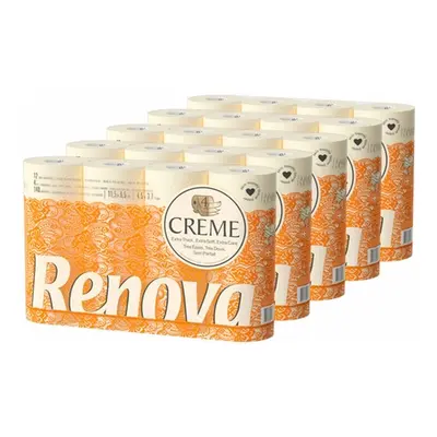 60 Rolls of Renova Creme Four-Ply Toilet Paper