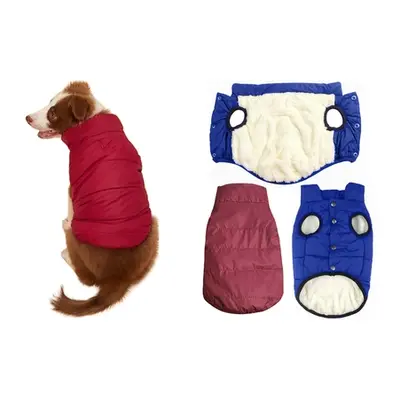 Warm Lined Dog Coat Winter Jacket, Red