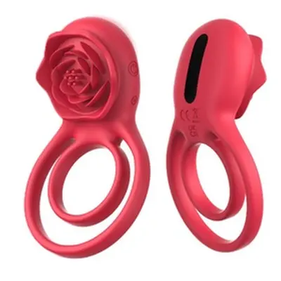 7 Vibrations Male Couple Sex Toy with Rose Clitoral Stimulator, One