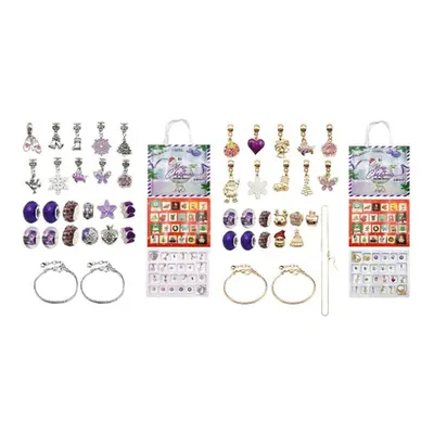 Advent Jewellery Charm Sets with Bracelets and Necklace, Silver,Two