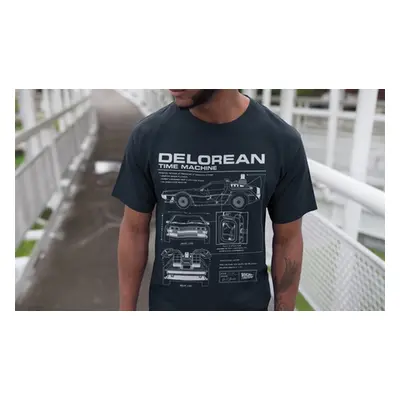 Back to the Future DeLorean Themed T-shirt, L