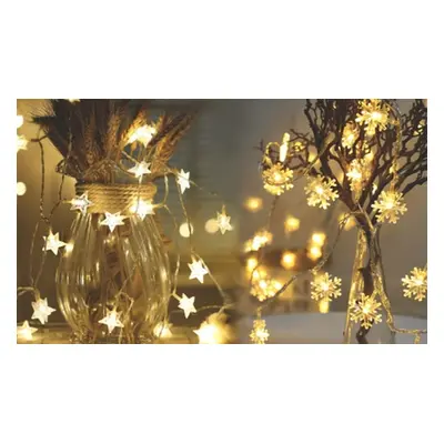 LED String Fairy Lights, Snowflake-Warm White,3m