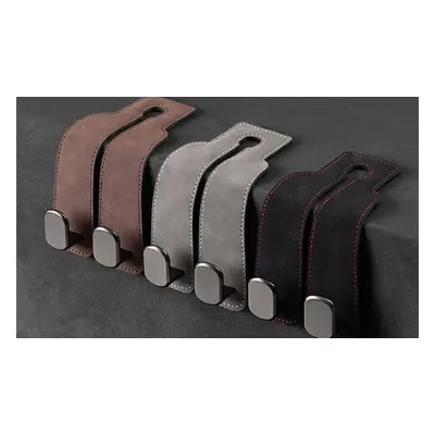 Car Headrest Storage Hanging Hooks Set, Two-Piece,Brown