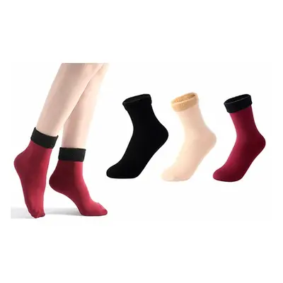 Seamless Thermal Fleece Socks, Black,One Pair