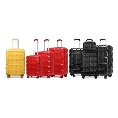 Lightweight Suitcases with TSA Locks, Black,One of Each,Four