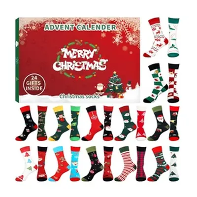 24 days Christmas Sock Advent Calendar, Long socks