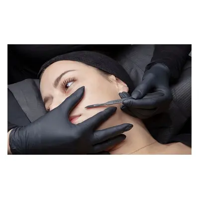 Dermaplane facial with LED light therapy