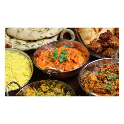 For Four, full course pick any starter any main any rice or naan. Incl pappdoms salad & mint sau