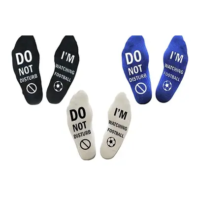 Men'sDo Not Disturb Football Novelty Socks, Blue,Three