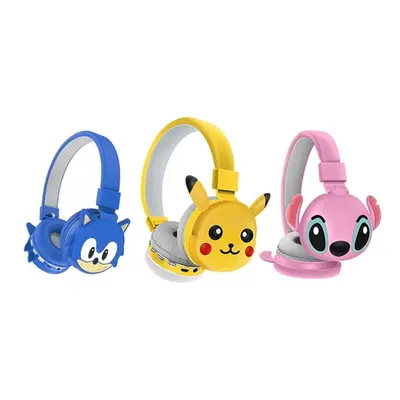 Cartoon Children Bluetooth Headphones,Yellow ,Pikachu