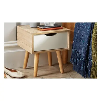 Furniture Dealz Set of 2 Boden Bedside Tables, Oak and White