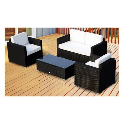 Outsunny Four Seater Rattan-Effect Sofa Set