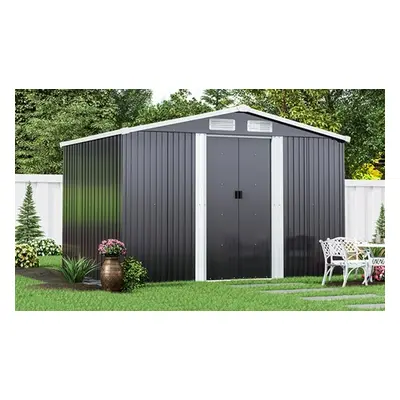 Steel Garden Storage Shed with Gabled Roof Top