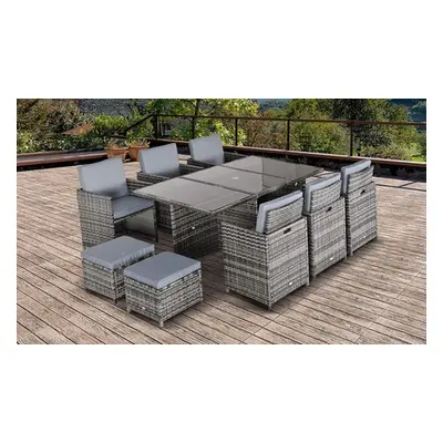 Outsunny Rattan Effect Garden Furniture Patio Dining Set