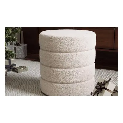 Modern Round Channel Upholstered Ottoman