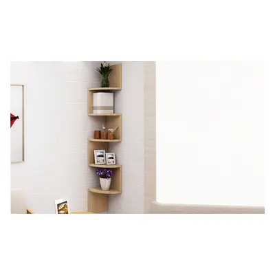 5 Tiers Wooden Floating Corner Shelf