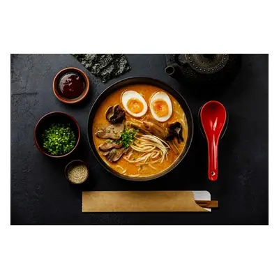 For 1, Miso Soup Ramen (with egg) and a Hot Tea or Soft Drink