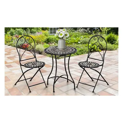 Outsunny Garden Bistro Set with Coffee Table and Two Folding Chairs