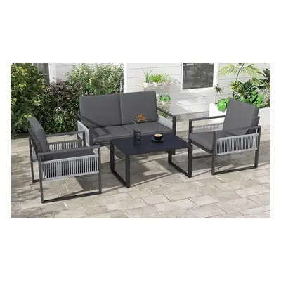 Outsunny Aluminium Garden Furniture Set with Cushions