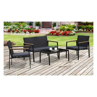 Outsunny Four-Piece Rattan-Effect Garden Furniture Set