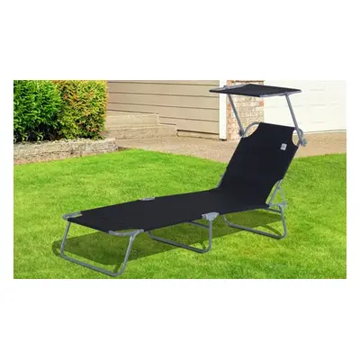 Outsunny Outdoor Foldable Sun Lounger, Brown