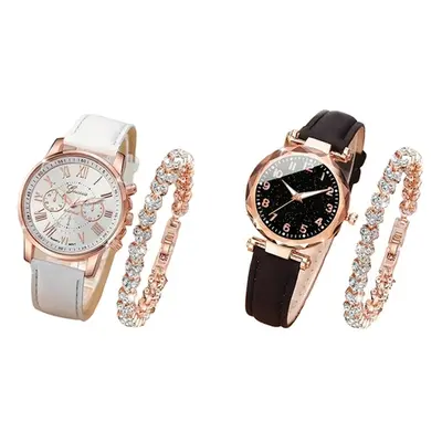 Women'sWatch and Bracelet Set, Black