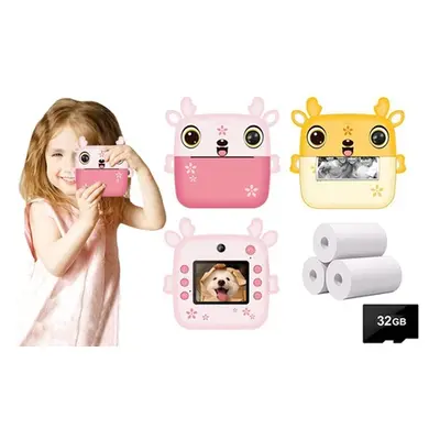 Kid s Instant Camera with Thermal Printer, Pink