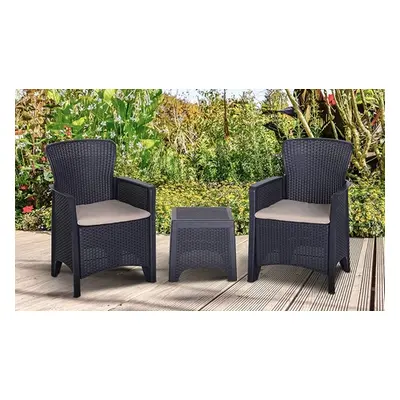 Outsunny 3 Piece Rattan Effect Garden Bistro Set