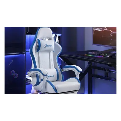 Vinsetto Computer Gaming Chair, White and Blue