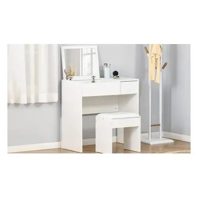 HomCom Flip-Up Dressing Table with Stool