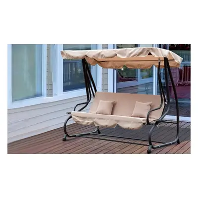 Outsunny Three Seater Swing Chair, Swing Bench in Grey