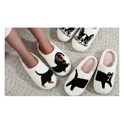 Cartoon Animals Print Slippers , German Shepherd ,UK6-6.5