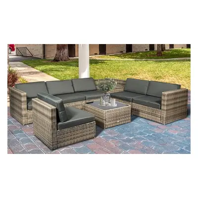 Outsunny Eight-Piece Rattan-Effect Seating Set