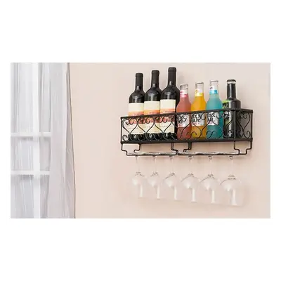 Wall-Mounted Wine Glass Rack Goblet and Bottle Storage