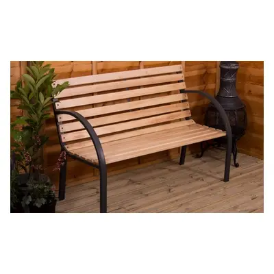 3-Seater Garden Bench with an Iron Frame