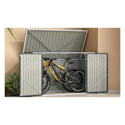 Durable Black Steel Outdoor Garden Bike Shelter Storage Shed