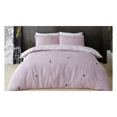 Bee Happy Duvet Set,King,Grey